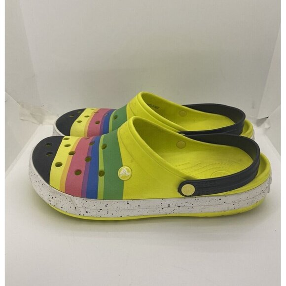 Crocs Colorburst Crocband Rainbow Pride Colorful Splatter Men's 11 205109 Rare - Picture 4 of 10
